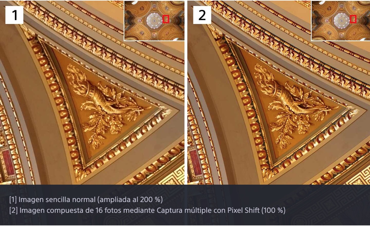 sistema pixel shift camara sony